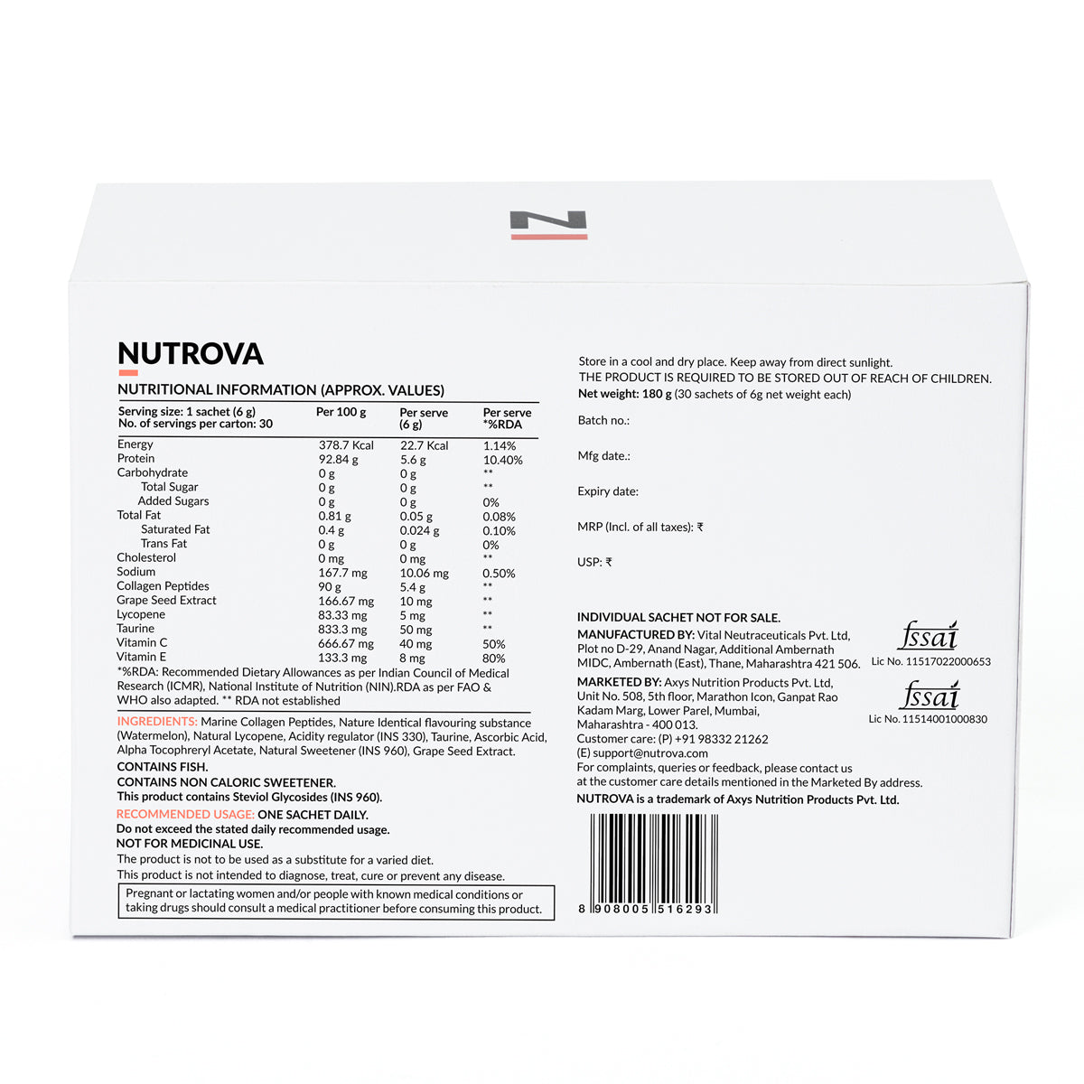 Nutrova Collagen+ Antioxidants 30 Sachets