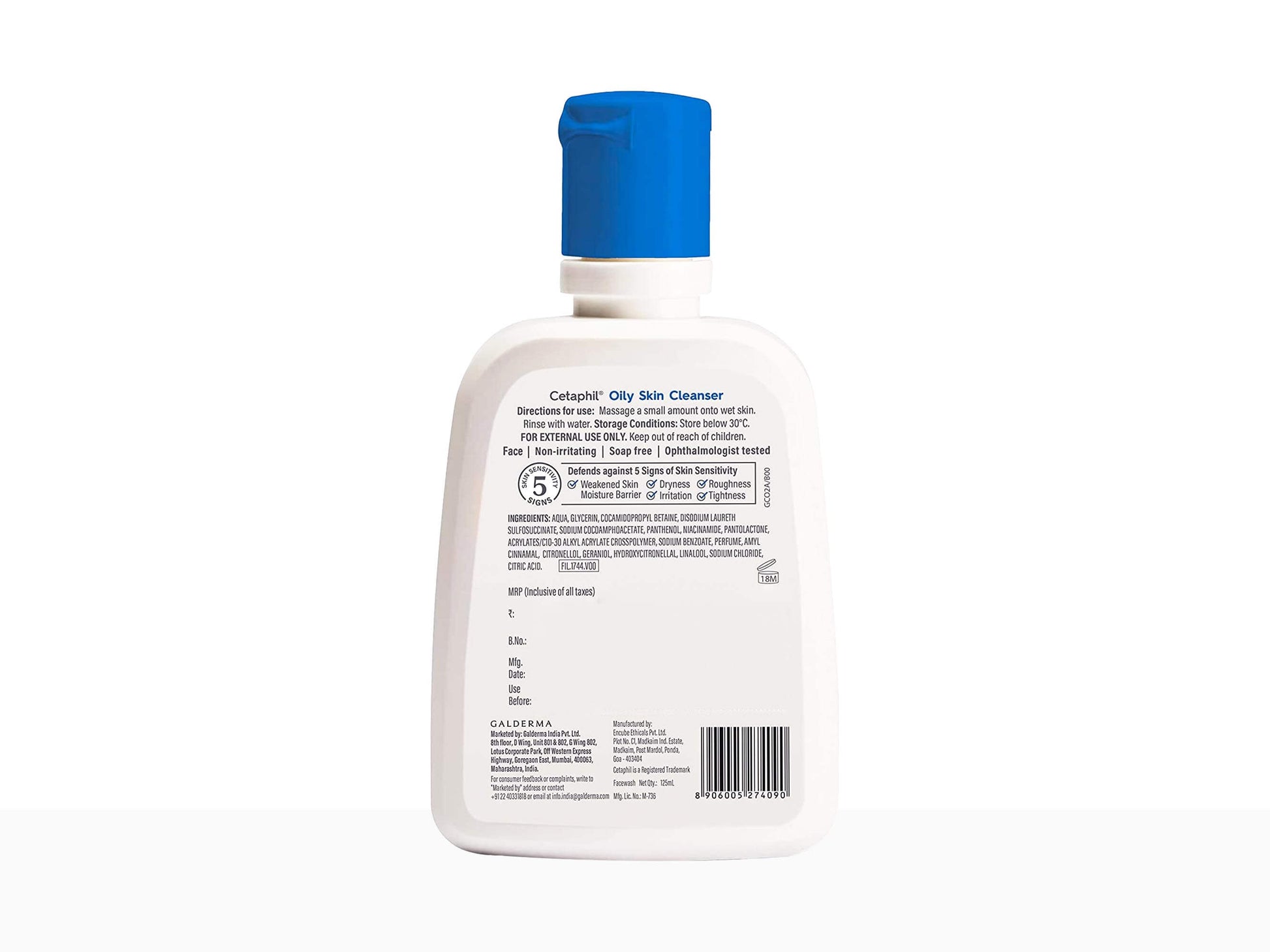Cetaphil Oily Skin Cleanser Combination to Oily, Sensitive Skin - Nibasu