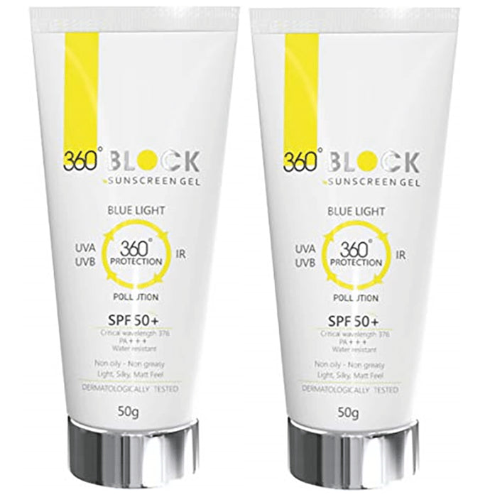 360° Block Sunscreen Gel (50gm Each) SPF 50+ - Nibasu