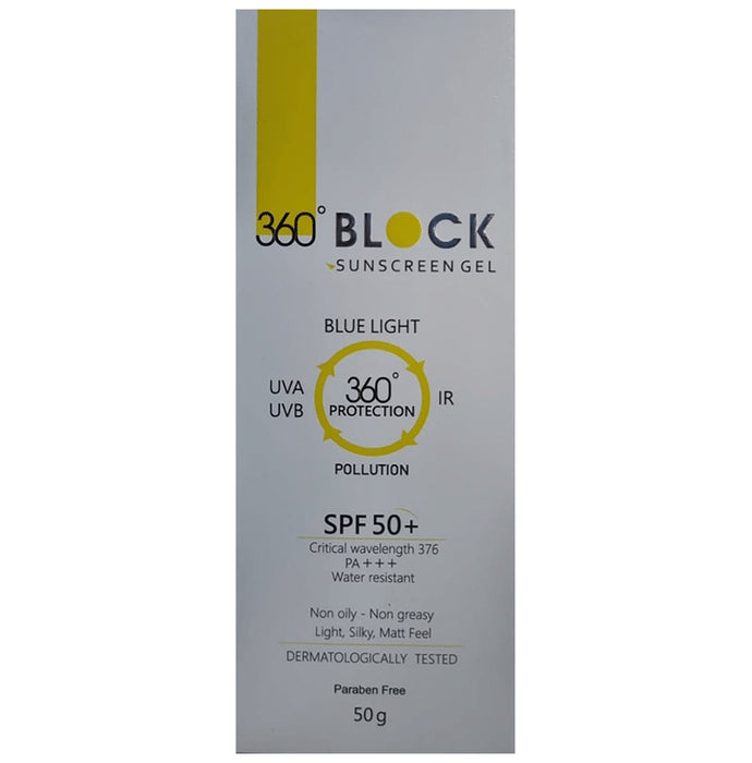 360° Block Sunscreen Gel SPF 50+ PA+++ | 360° UVA/UVB & IR Protection - Nibasu