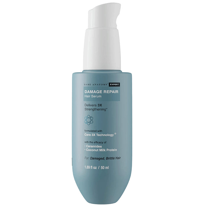 Bare Anatomy Damage Repair Ultra Smoothing Hair Serum For Dry & Frizzy Hair | Niacinamide Serum for Smooth Hair Serum - Nibasu