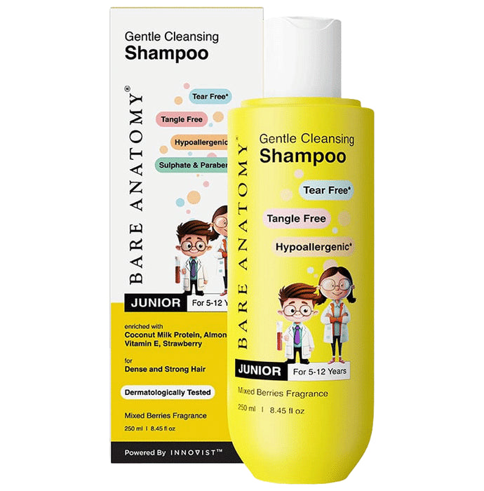 Bare Anatomy Junior Gentle Cleansing Shampoo For Kids | Tear Free & Hypoallergenic pH 5.5 Shampoo Junior - Nibasu