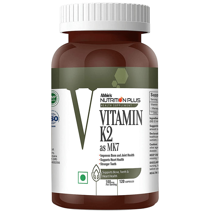 Abbie's Nutrition Plus Health Supplement Vitamin K2 as MK7 Capsule - Nibasu