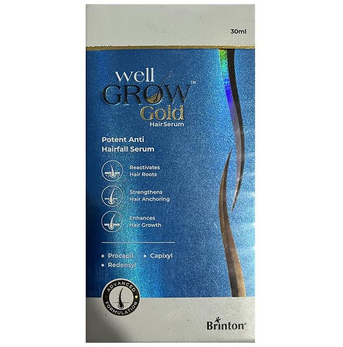Well Grow Gold Anti-Hairfall Hair Serum for Hair Care & Hair Growth - Nibasu