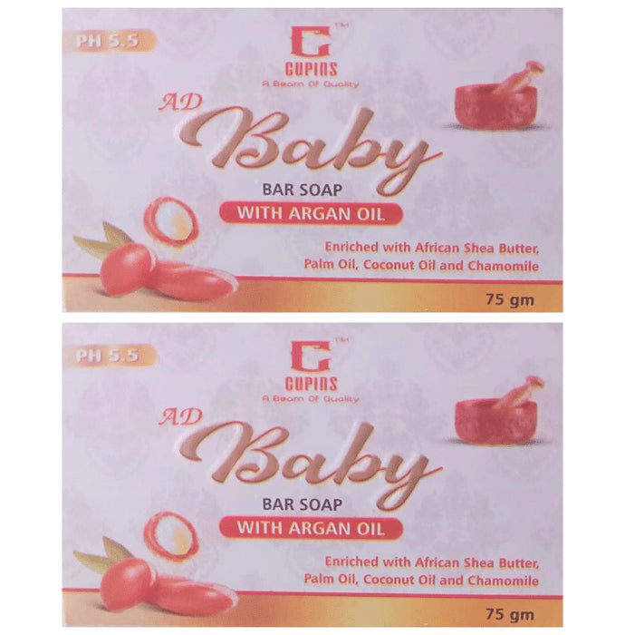 Cupins AD Baby Bar Soap (75gm Each) with Argan Oil - Nibasu