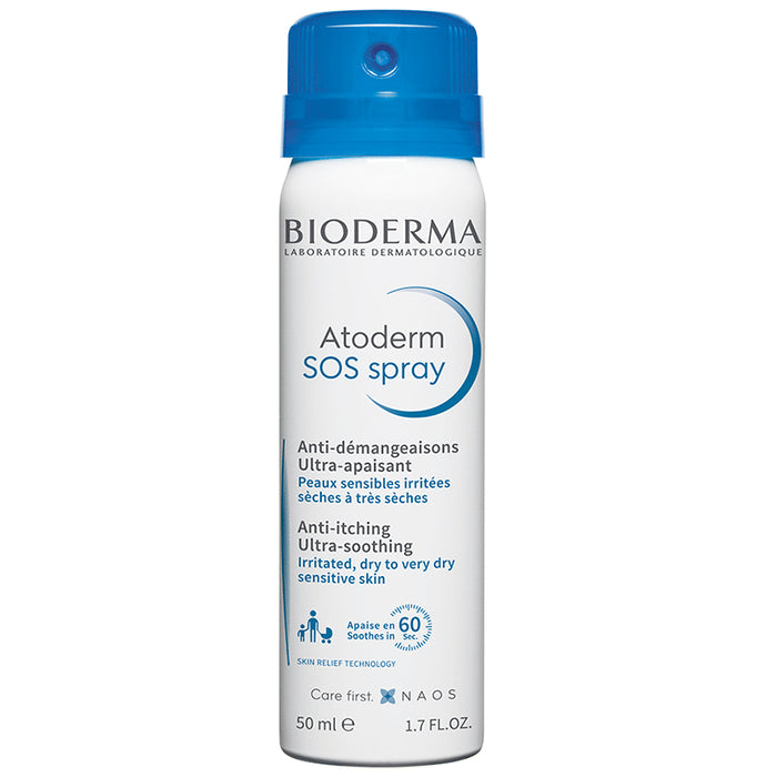 Bioderma Atoderm SOS Anti-Itching Ultra-Soothing Spray | For Irritated, Dry to Very Dry Sensitive Skin - Nibasu