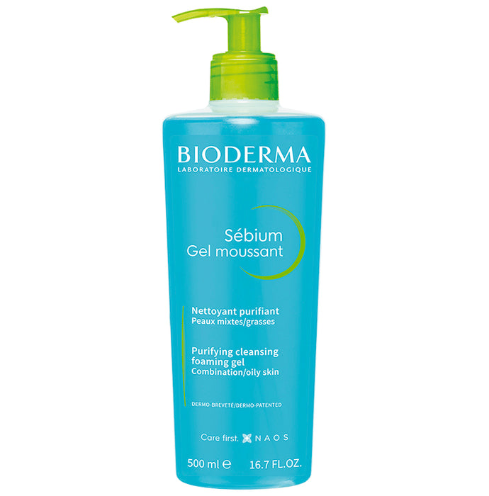 Bioderma Sebium Gel Moussant Purifying Cleansing Foaming Gel Combination to Oily Skin - Nibasu