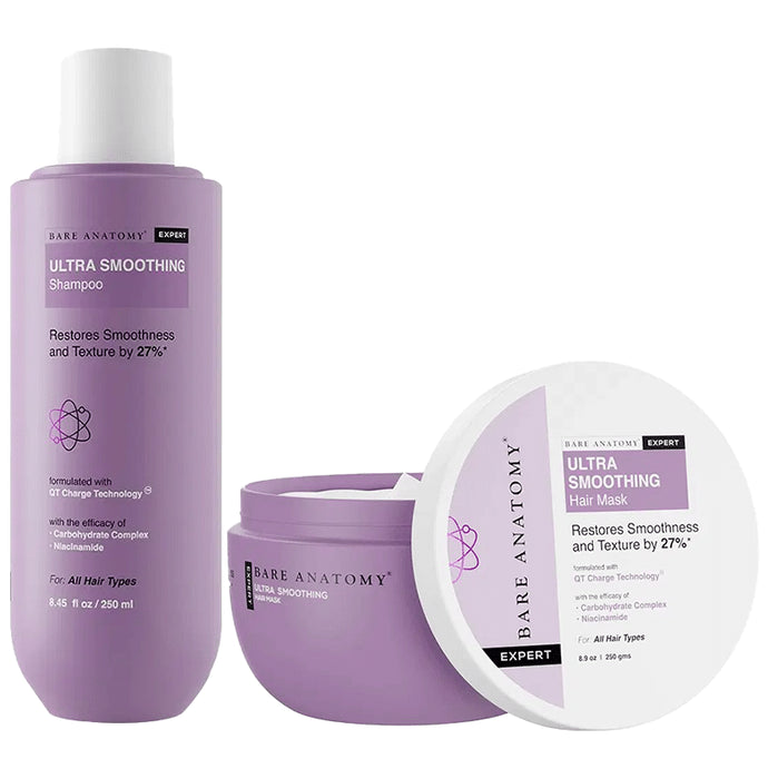 Bare Anatomy Ultra Smoothing Shampoo (250ml) & Hair Mask Ultra Smoothing (250gm) - Nibasu