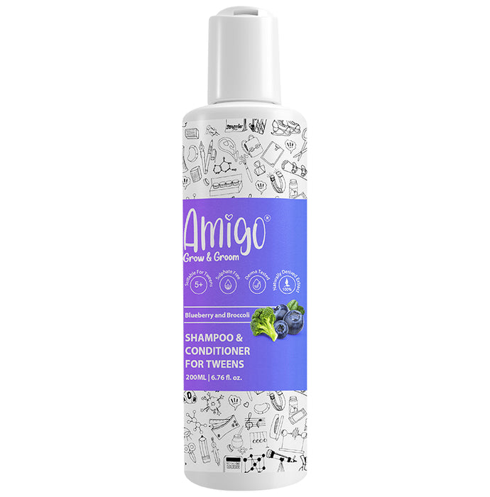 Amigo Blueberry and Broccoli Shampoo & Conditioner for Tweens - Nibasu
