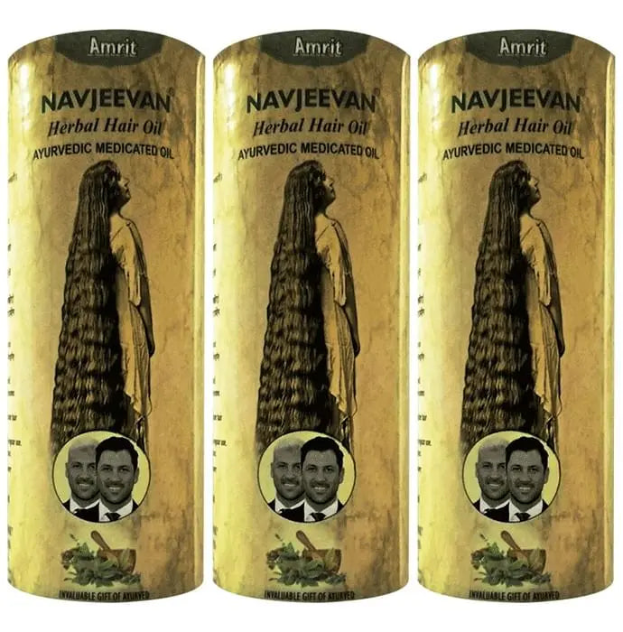 Amrit Navjeevan Herbal Hair Oil (100ml Each) - Nibasu
