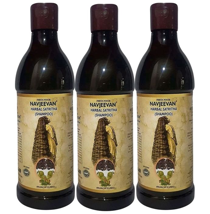 Amrit Navjeevan Navjeevan Harbal Satritha Shampoo(300ml Each) - Nibasu