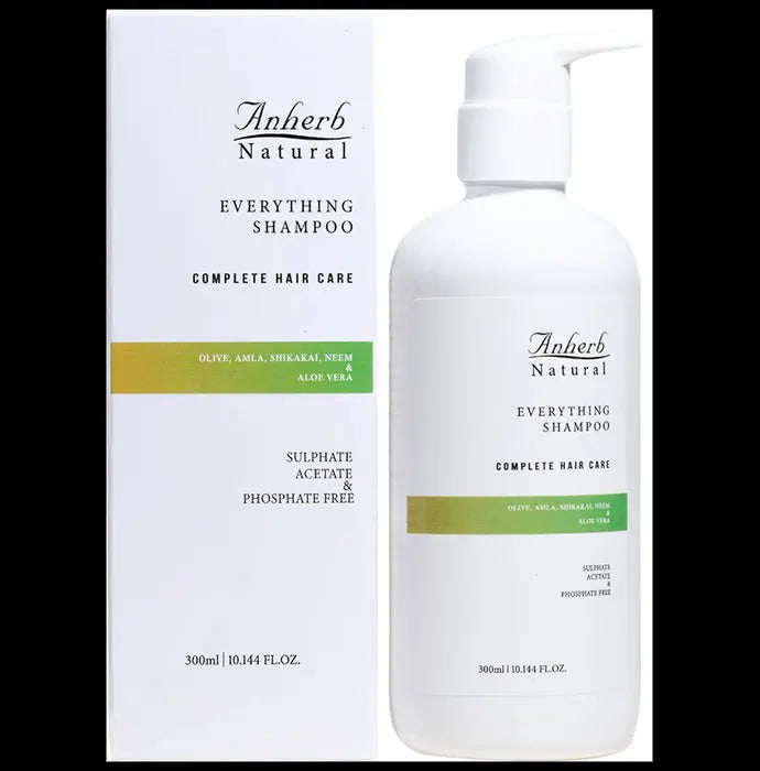 Anherb Natural Everything Shampoo Complete Hair Care Neem & Aloe Vera - Nibasu