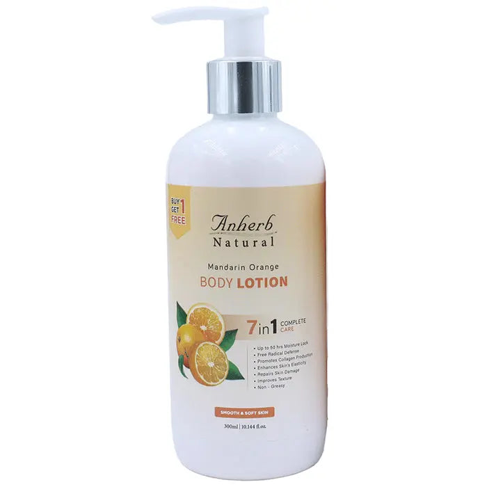 Anherb Natural Mandarian Orange Body Lotion 7 in 1 Complete Care | Buy 1 Get 1 Free - Nibasu
