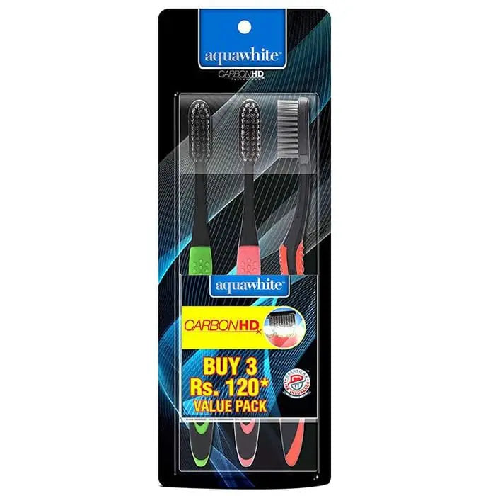 Aquawhite Carbon HD Toothbrush Value Pack - Nibasu