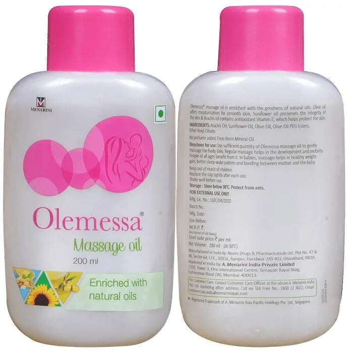 Olemessa Massage Oil with Olive Oil, Sunflower Oil & Vitamin E {-Nibasu}