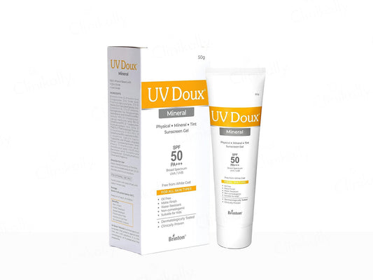 UV Doux Mineral Sunscreen SPF 50 PA ++++ Gel 50gm - Nibasu 