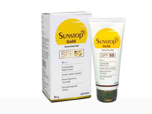 Sunstop Gold Sunscreen Gel SPF 55 PA+++ - Nibasu 